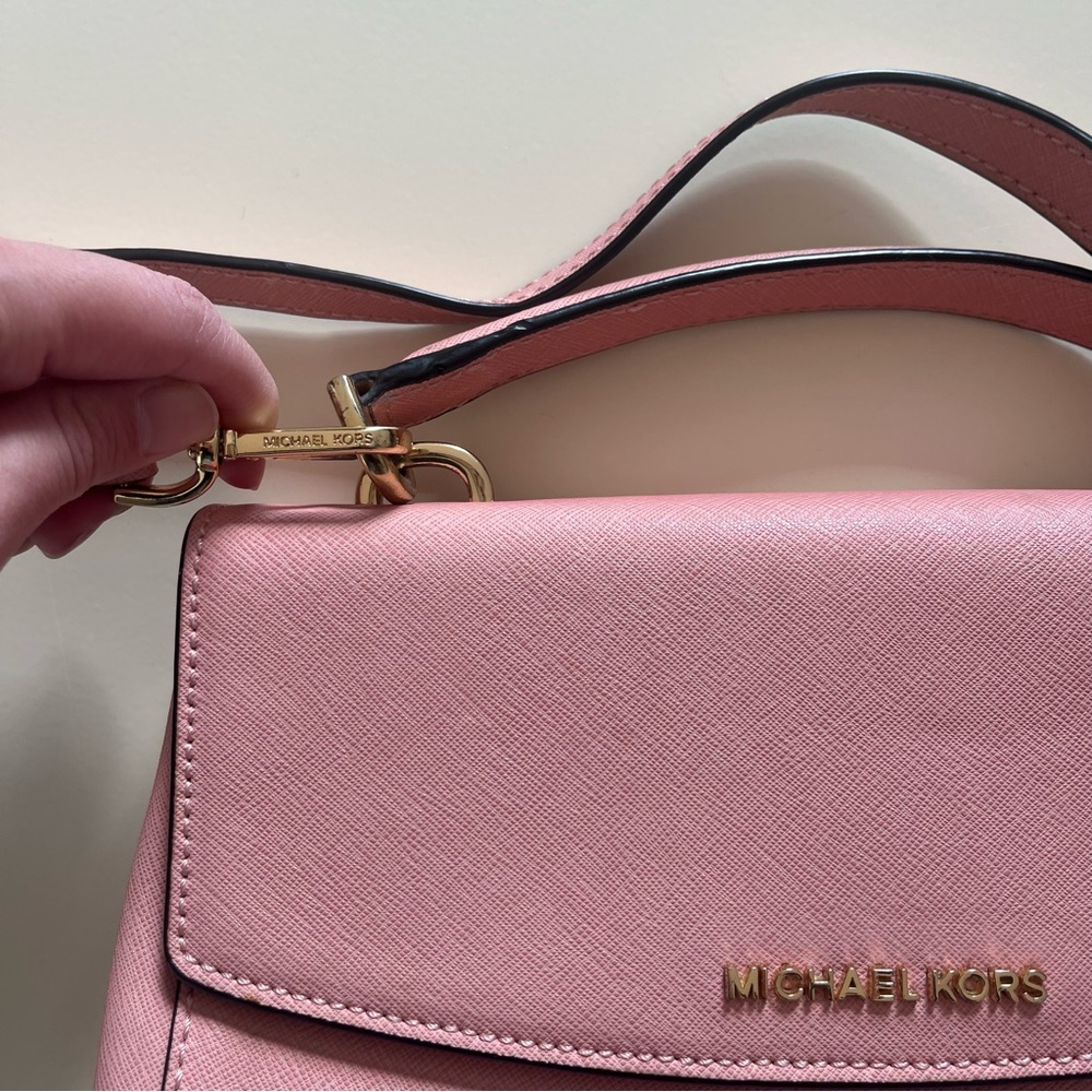 Michael Kors Ava Saffiano Leather Crossbody - Misty Rose - Picture 10 of 11